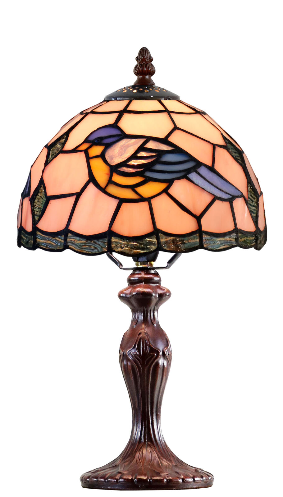 Aerie Small Bluebird Leadlight Table Lamp Aerie Small Bluebird Leadlight Table Lamp