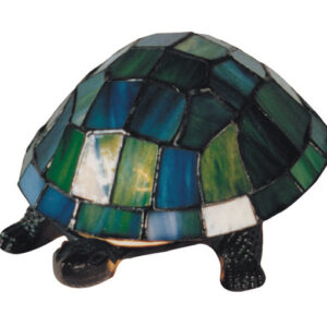 Blue Leadlight Turtle Lamp