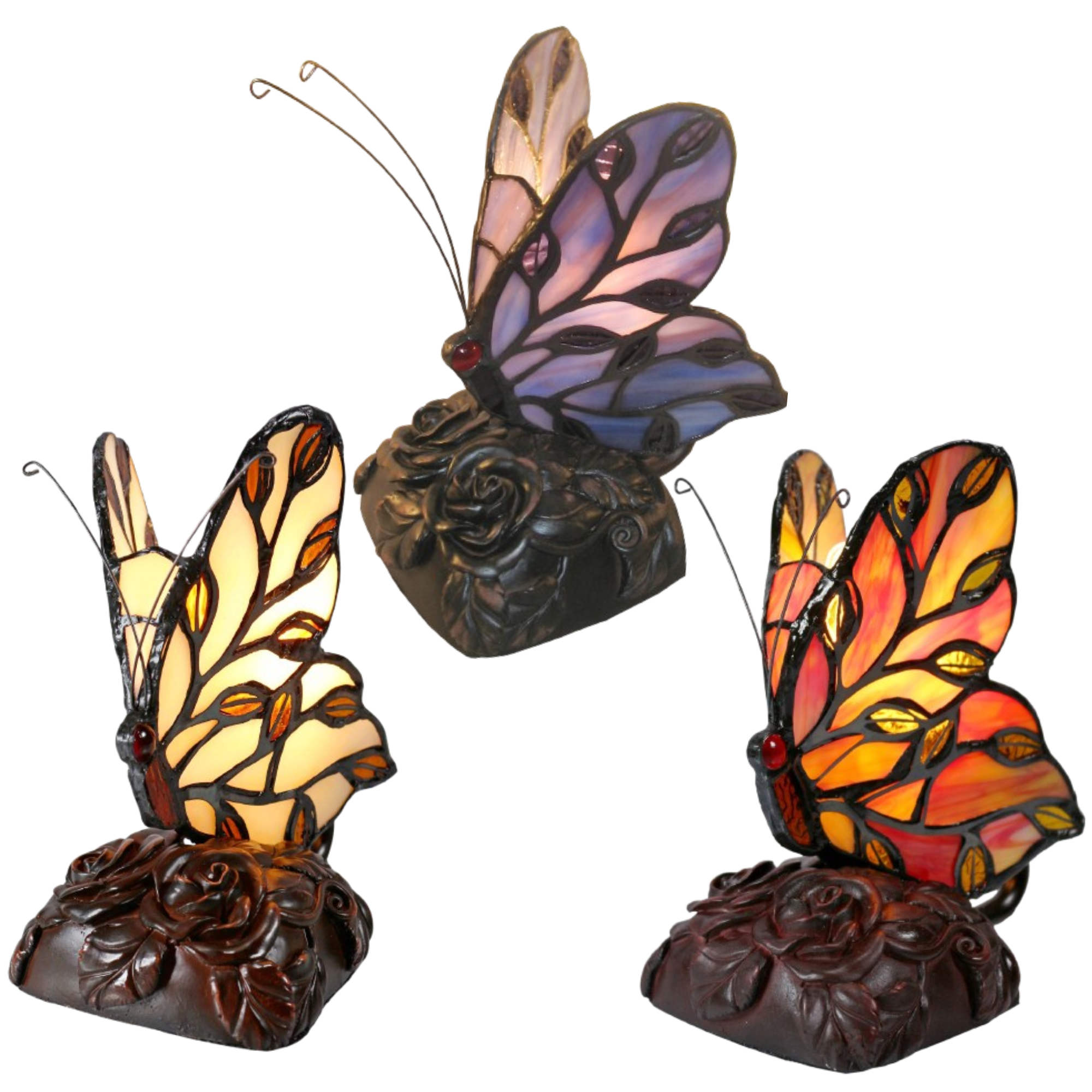 Small Leadlight Butterfly Lamp Small Leadlight Butterfly Lamp