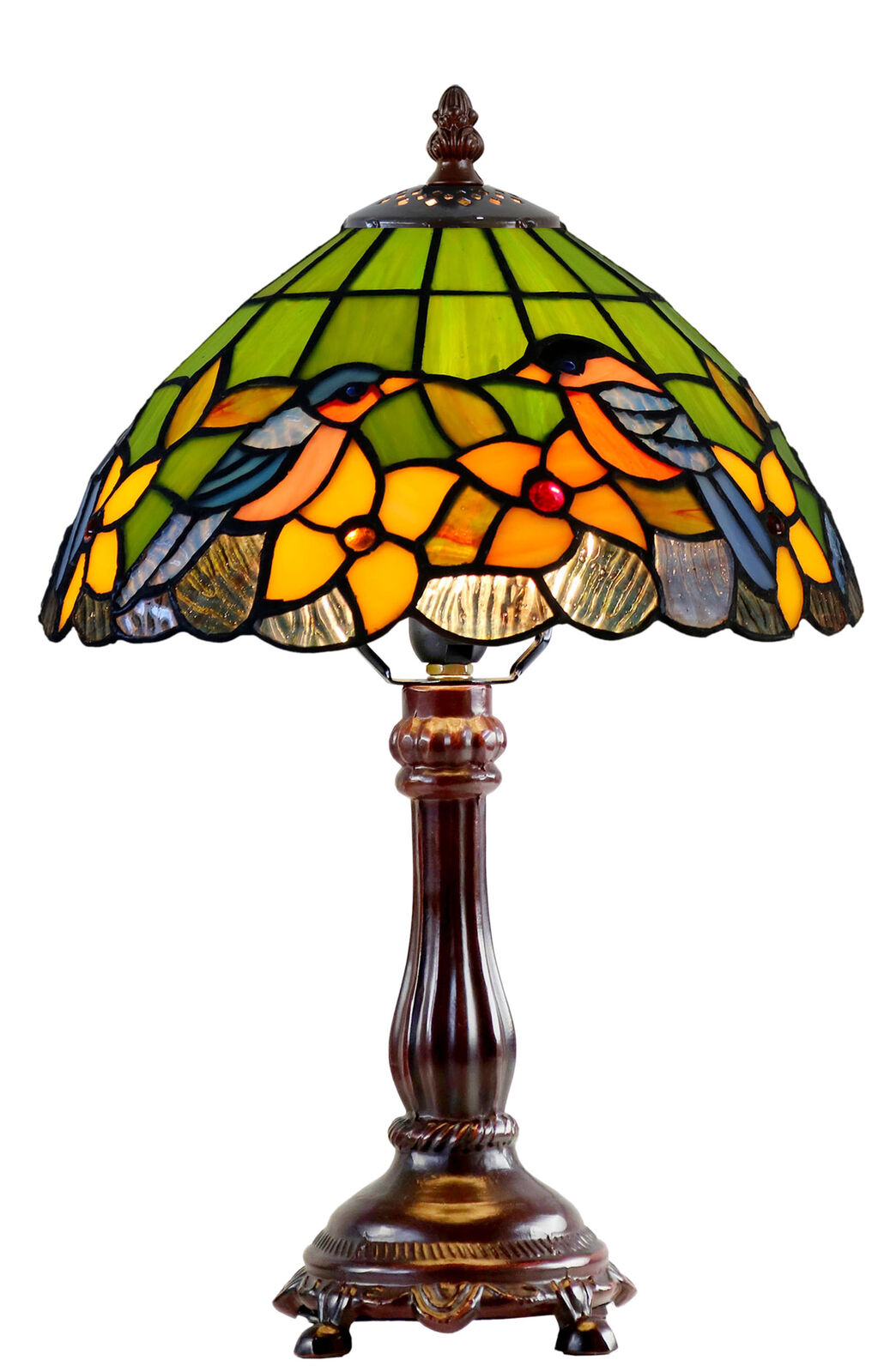 Elara Small Bluebird Leadlight Table Lamp Elara Small Bluebird Leadlight Table Lamp