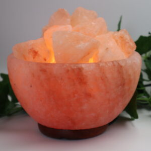 Firebowl Shaped Salt Lamp with Salt Rocks