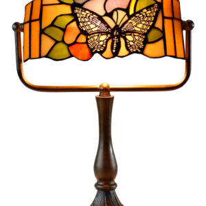Mariposa Butterfly Leadlight Bankers Lamp