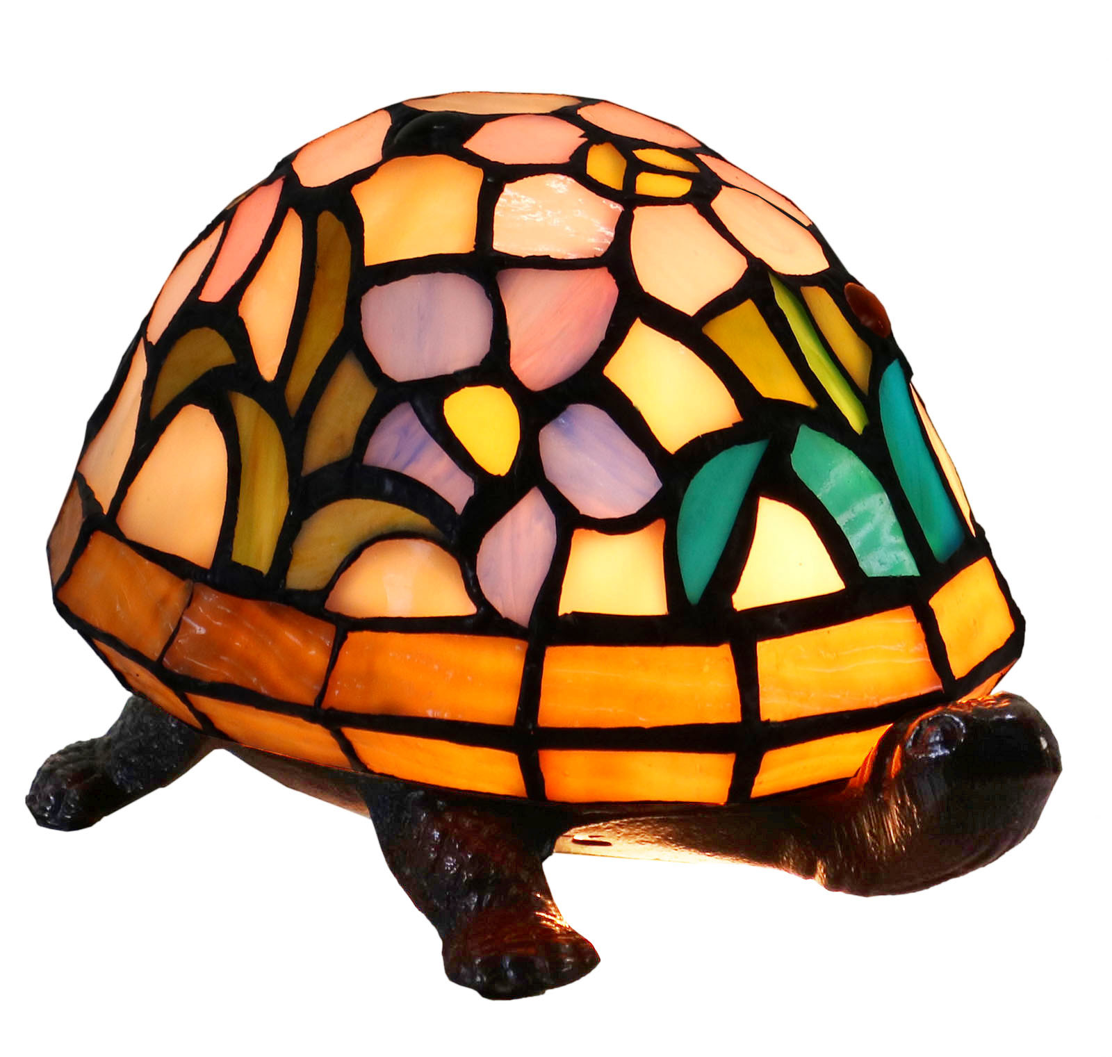 Rose Leadlight Turtle Lamp Rose Leadlight Turtle Lamp
