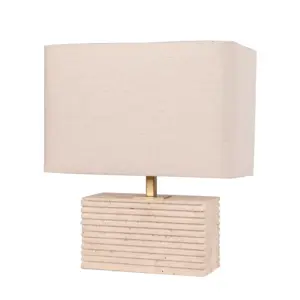 Sagitta Flat Beige Travertine Table Lamp