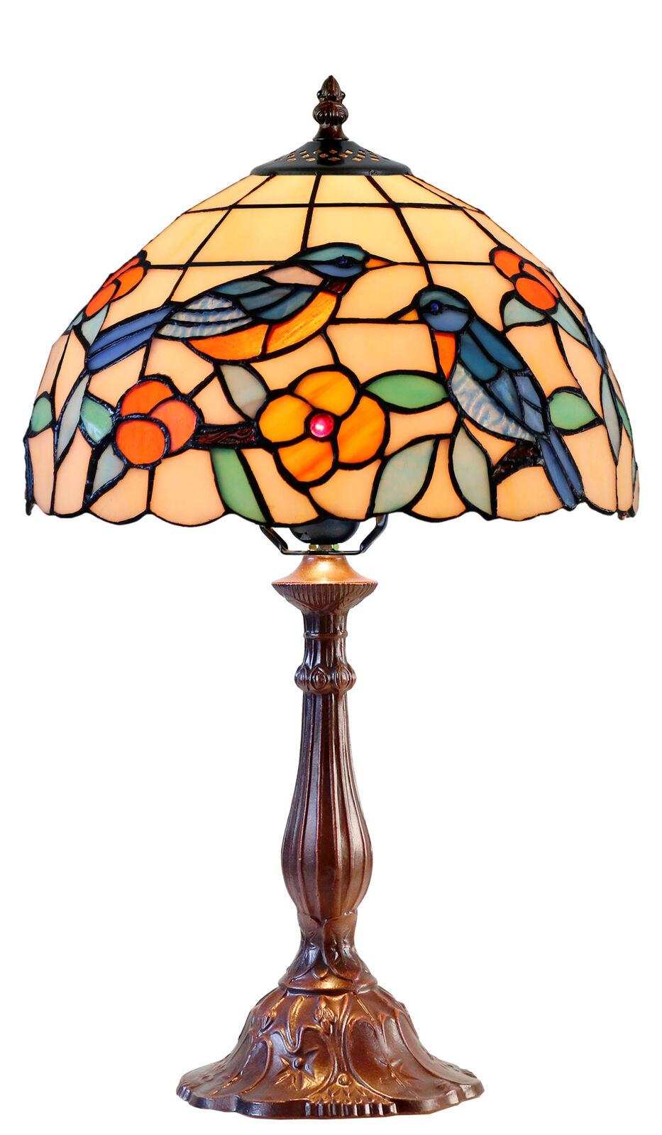 Tori Bluebird Leadlight Table Lamp Tori Bluebird Leadlight Table Lamp